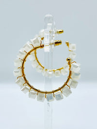 Square Crystal Hoops