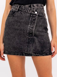 Black Denim Mini Skirt