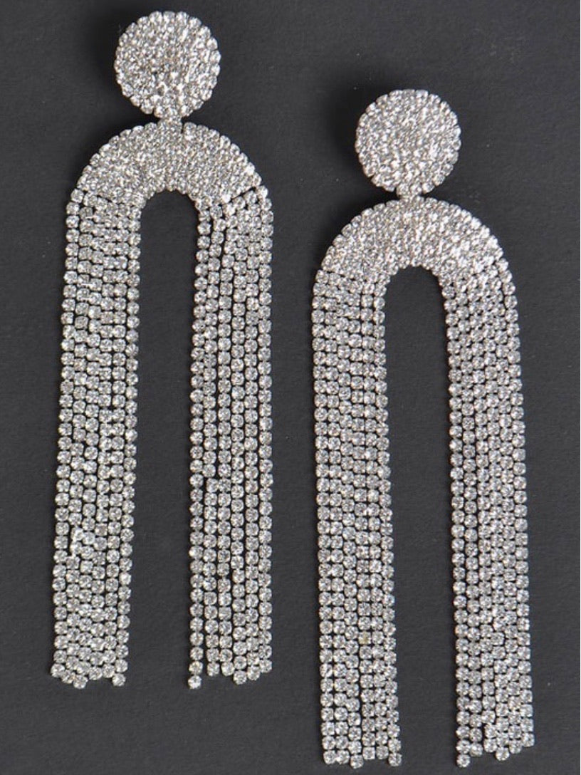 Rain Rhinestone Drop Earrings