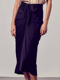 Elegant Front Tie Midi Skirt