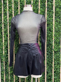 Leatherette Paperbag Shorts