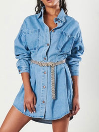 Medium Wash Fitted Denim Dress