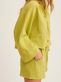 Lime Gauze Short Pant Set
