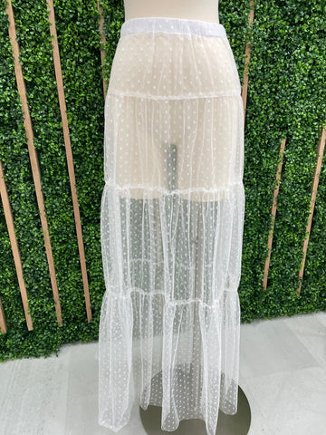 Exquisite White Cutout Lace Maxi Dress