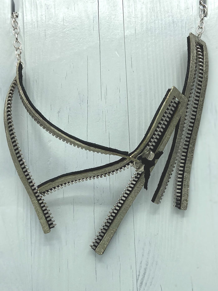 Silver Zipper Necklace
