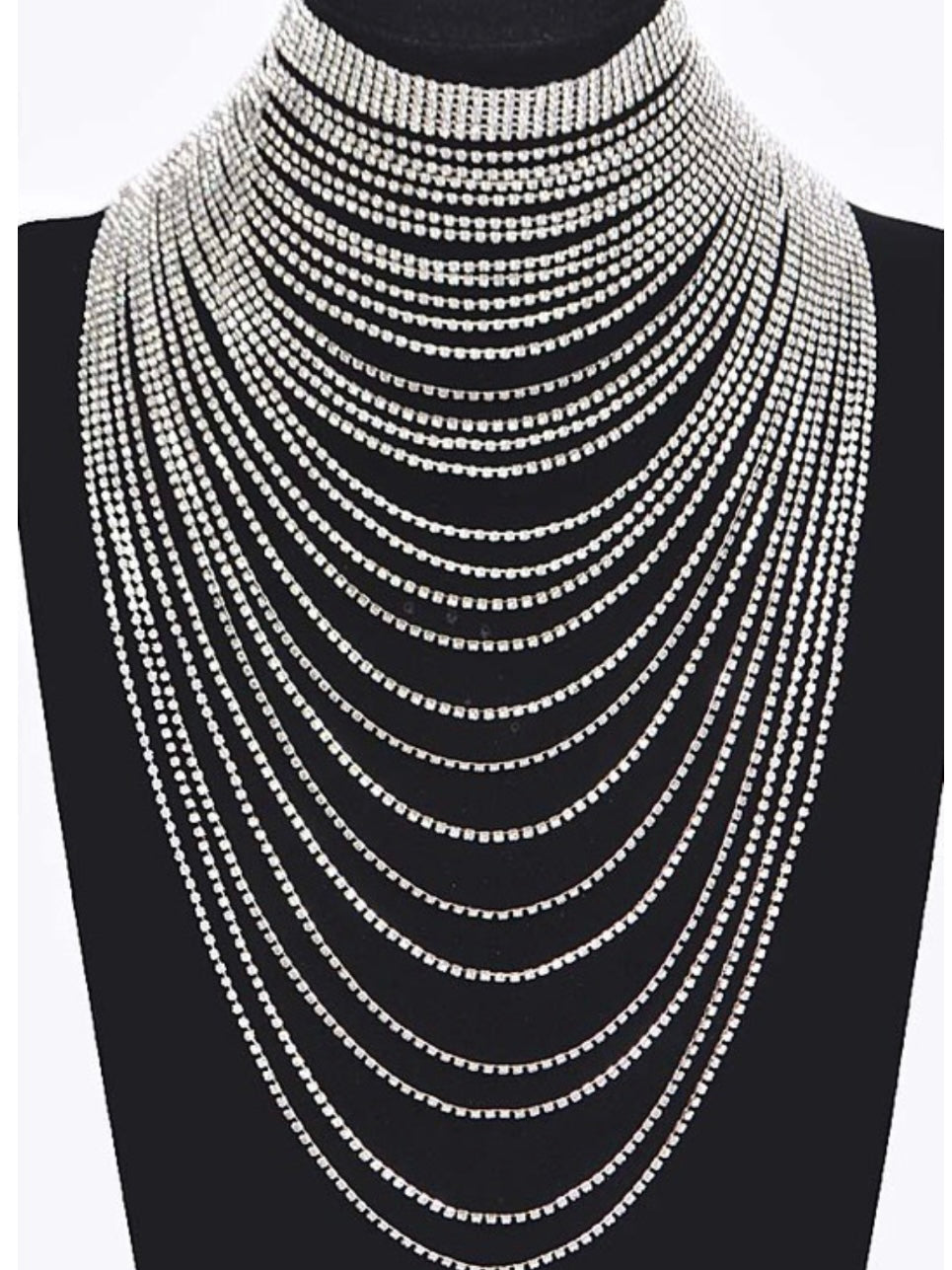 Multi Layered Rhinestone Necklace