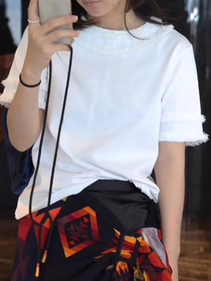Frayed Neck T Shirt