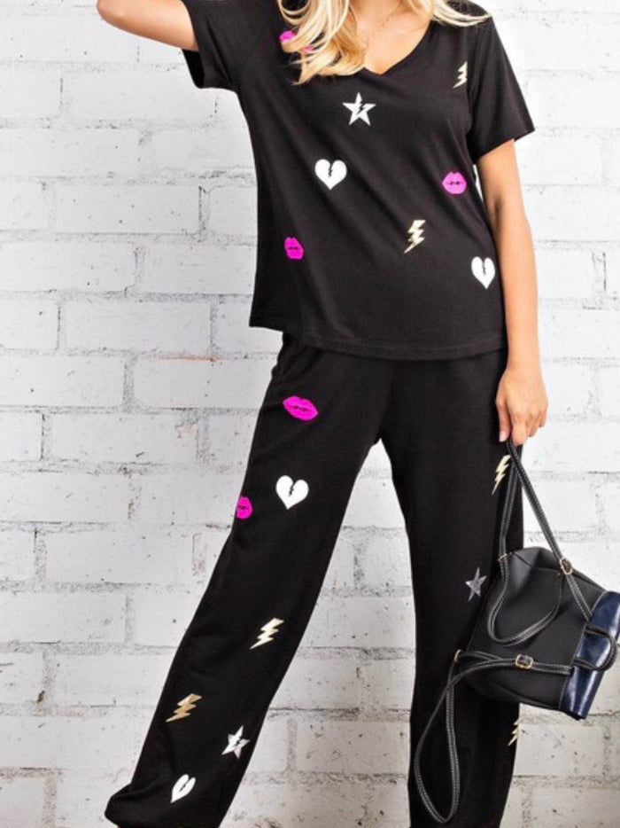 Ray Hearts Loungewear Set