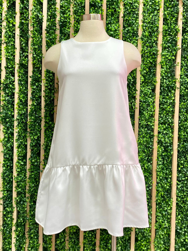 White Drop Waist Short Dress