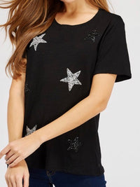 Gliiter Star Patched Top