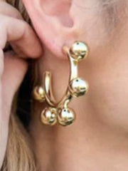 Augusta Large Gold Beads Hoops
