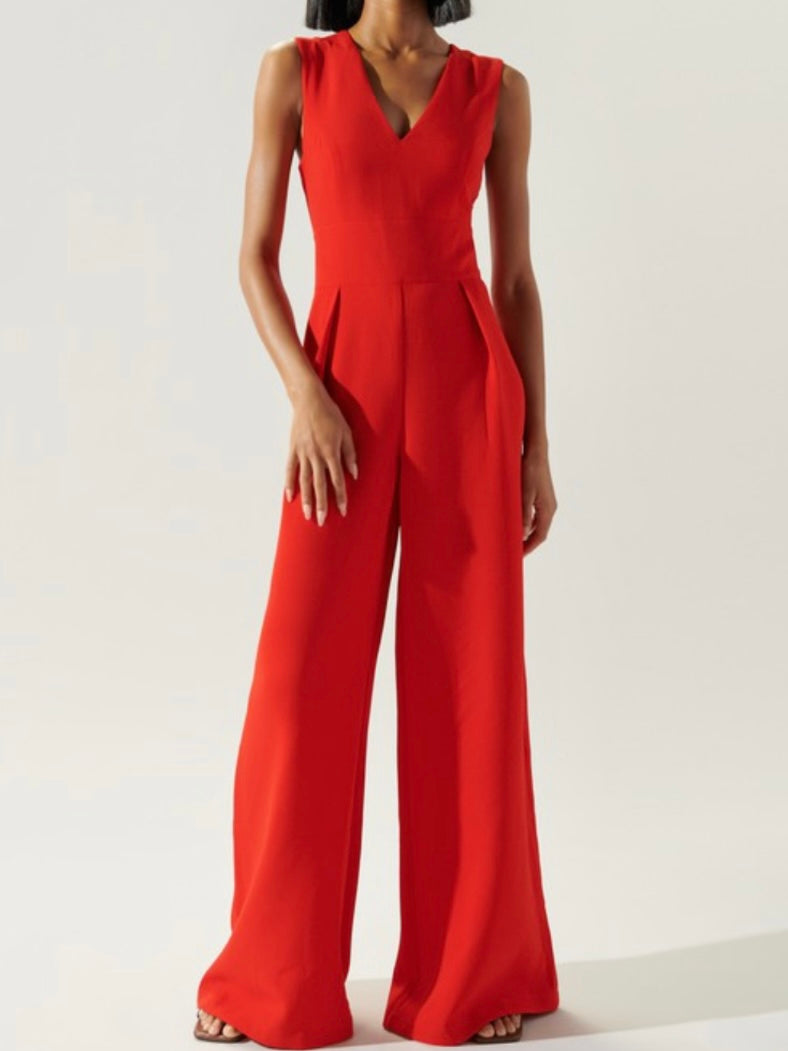 Exquisite V Neck Jumpsuit