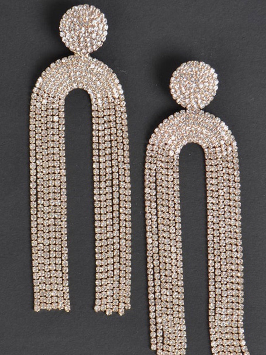 Rain Rhinestone Drop Earrings