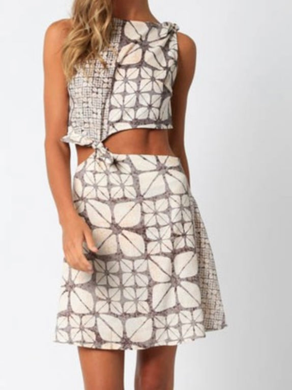 Boho Cream Cutout Short Dress