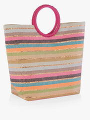 Bright Stripes Straw Bag