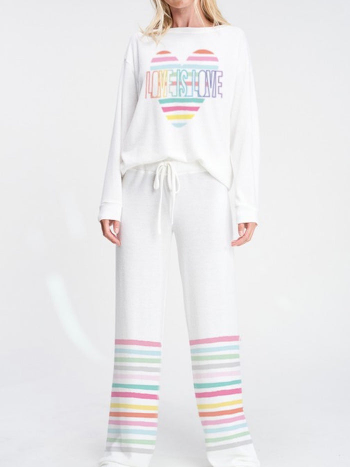 Striped heart Love is Love Loungewear