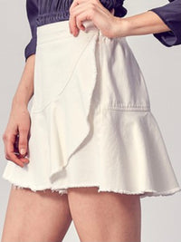 Denim Ruffle Skort