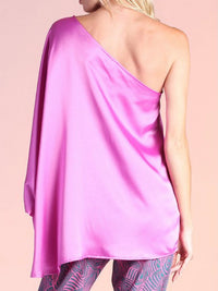 Hammered Satin One Shoulder Top