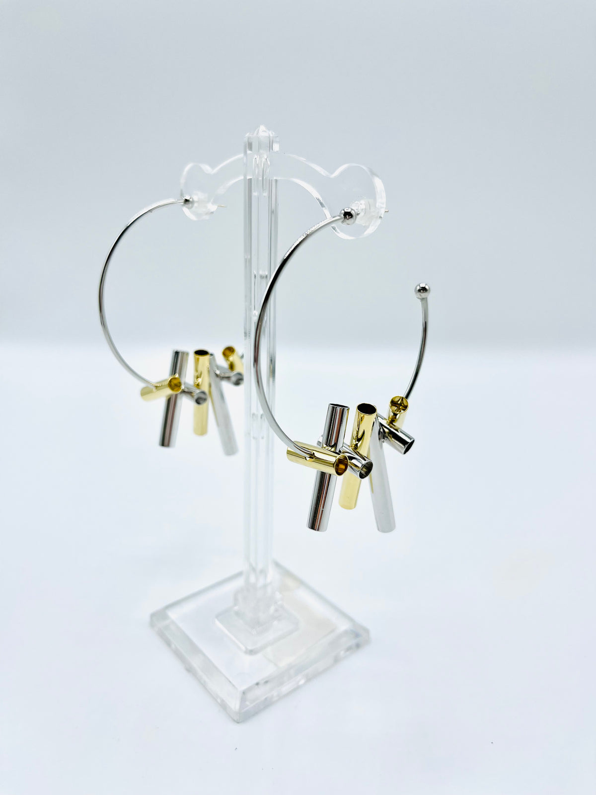 Tube Detail Hoop Earrings