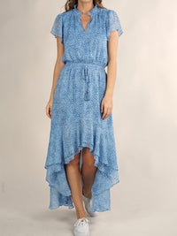 Blue Hi Low Boho Dress