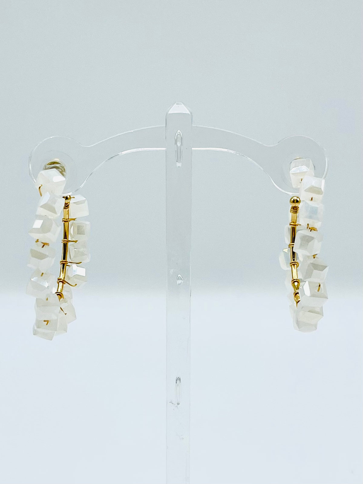 Square Crystal Hoops