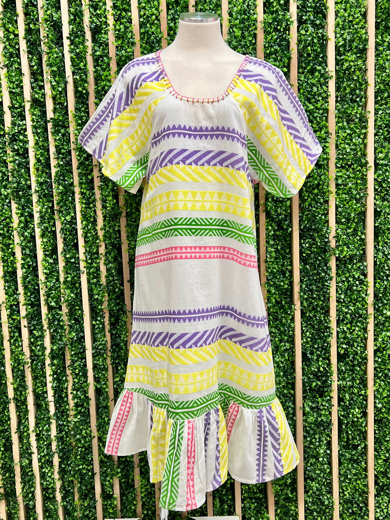 Bright Aztec Midi Dress