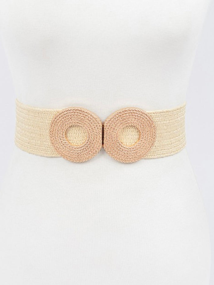 Double Textured Circle Stretch StrawBelt