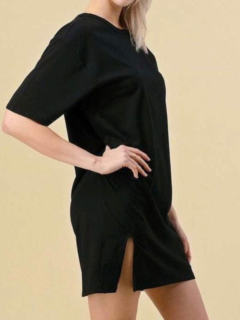 Side Slit T Shirt Dress