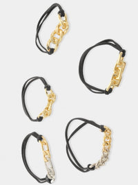 5 Piece Chain Hair Tie / Bracelets