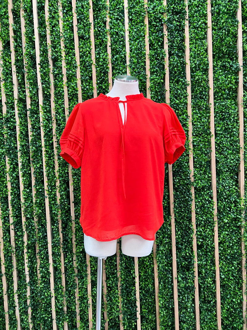 Ruffled Neckline Blouse