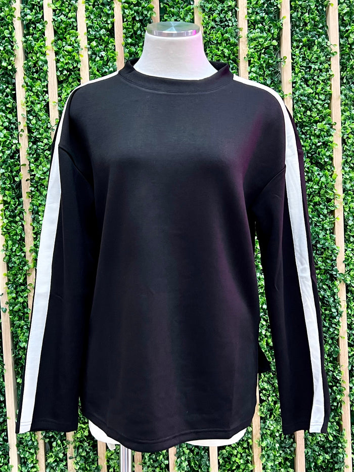 Delicate White Trim Long Sleeve Top