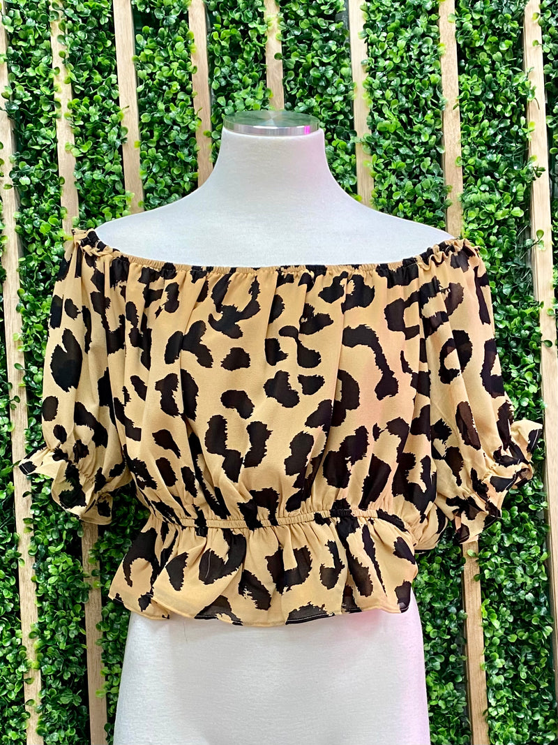 Leopard off Shoulder Blouse