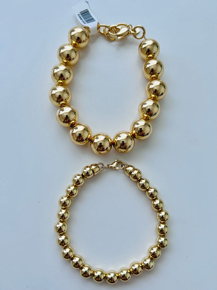 Gold Plated Bead Bracelet Set