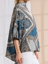 Navy Paisley Blouse
