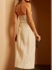 Bustier Halter Midi Dress