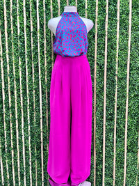 Teal Fuchsia Leopard Top