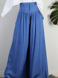 High Waist Denim Palazzo
