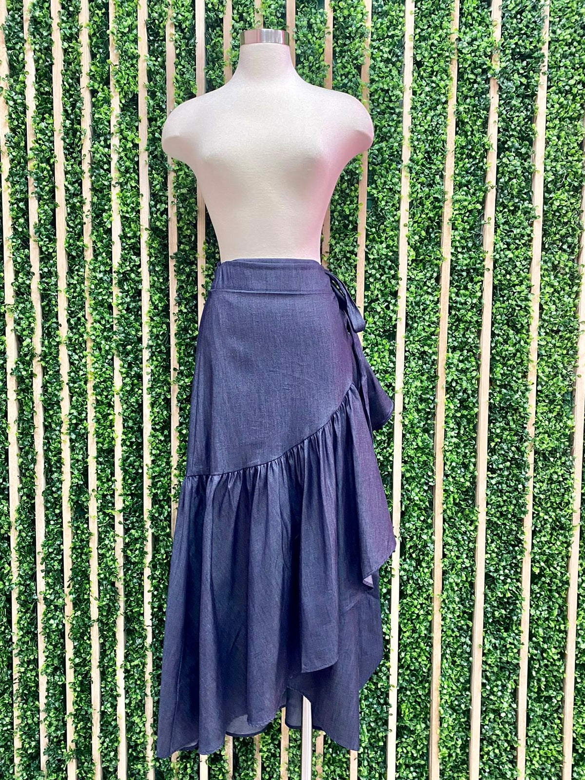 Ruffle Wrap Wrap Maxi Skirt Diy Vtg 70s Red Gingham Plaid