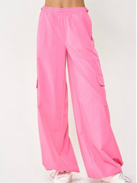 Bubble Gum Pink Nylon Jogger