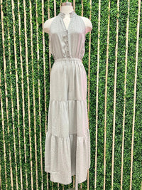 Sage Textured Tier Wide Leg Jumpsuit