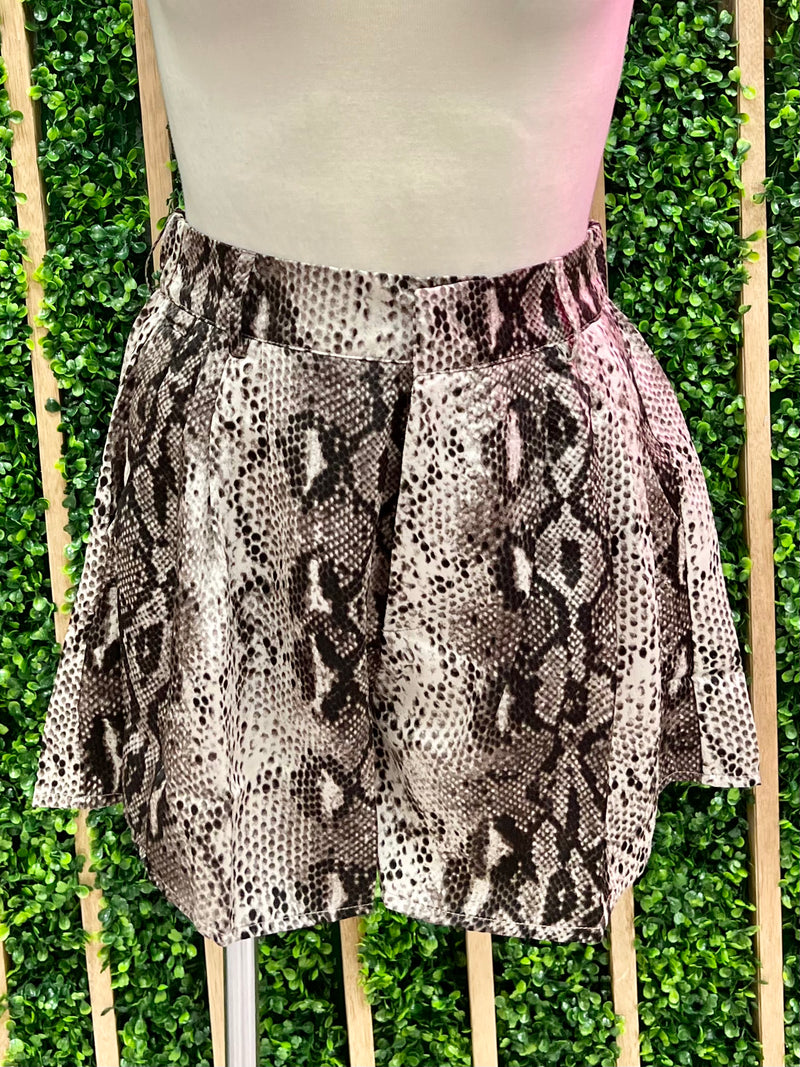 Grey Snake Print Short