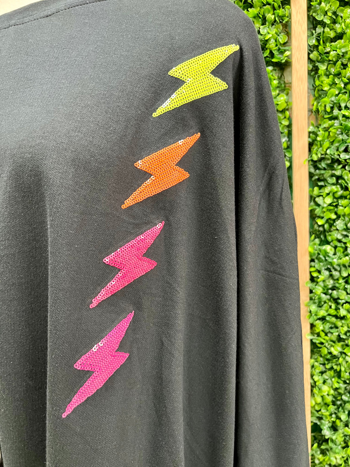 Sequin Thunder Patch Fringe Top