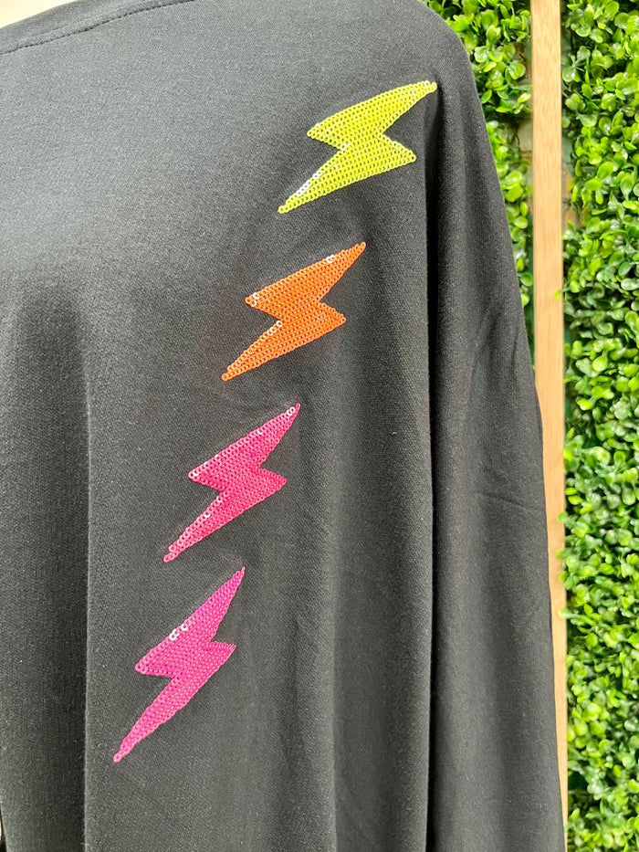 Sequin Thunder Patch Fringe Top