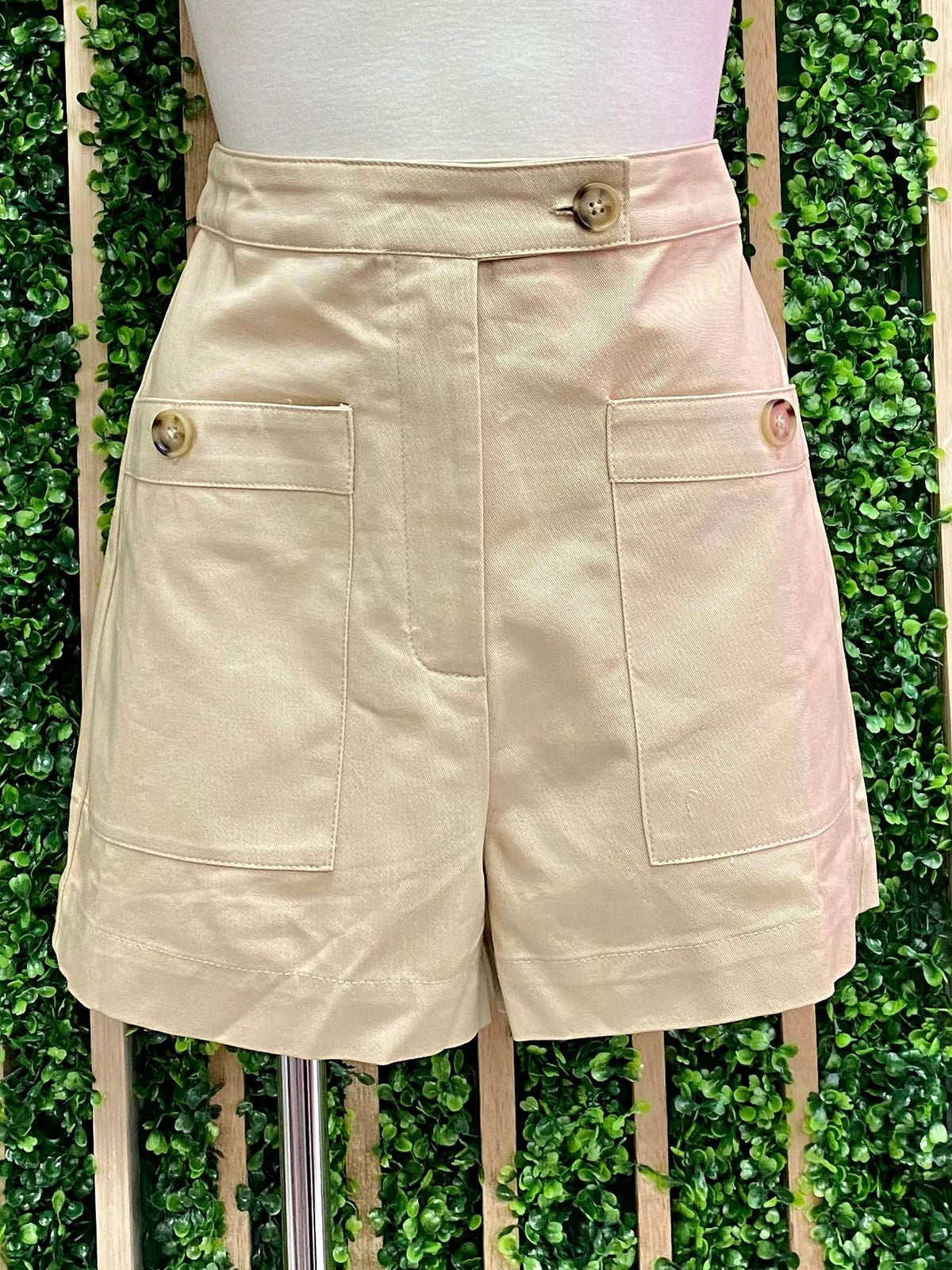 Beige Cotton Shorts