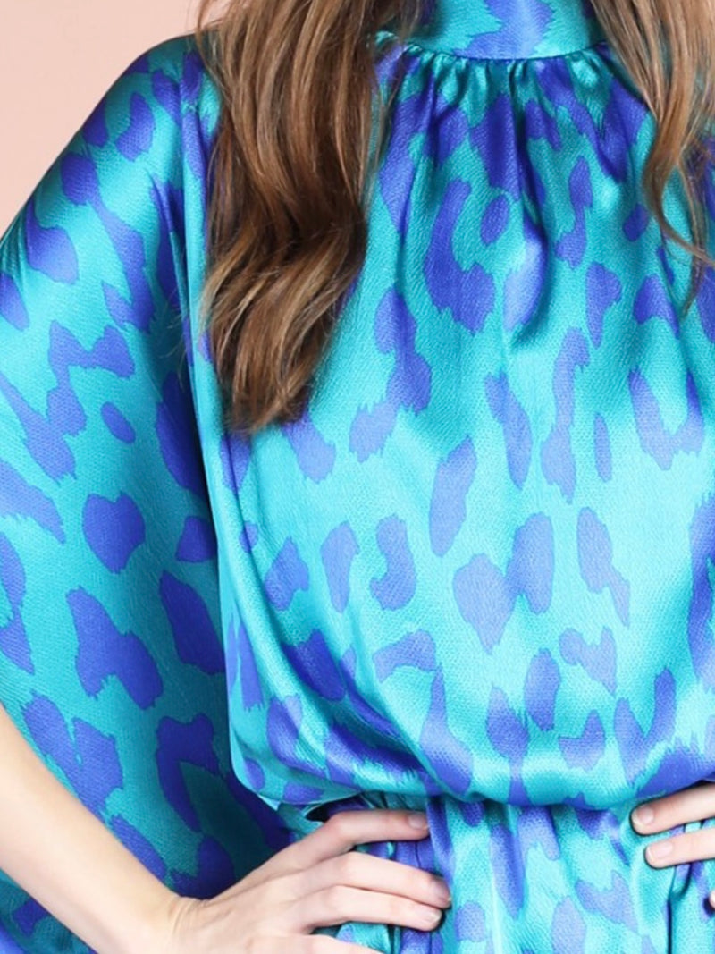 Blue Leopard Short Dress