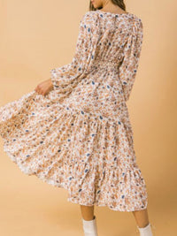 Ivory Floral Midi Dress