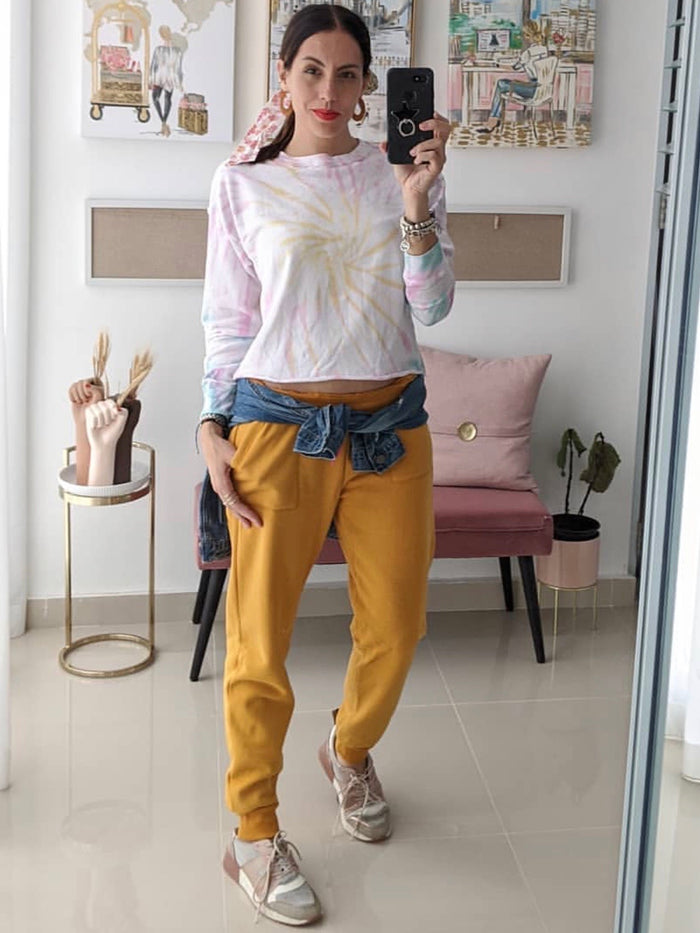 Tie Dye Sweater Crop Top