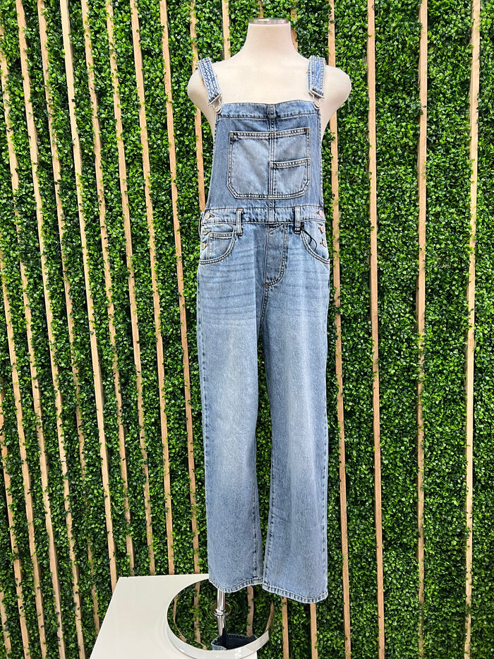 Straight Leg Denim Overall