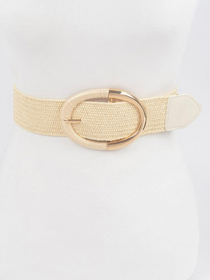 Oval Buckle Straw Belt