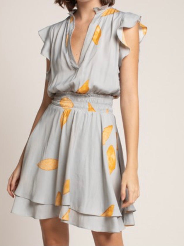 Petal Print short Dress